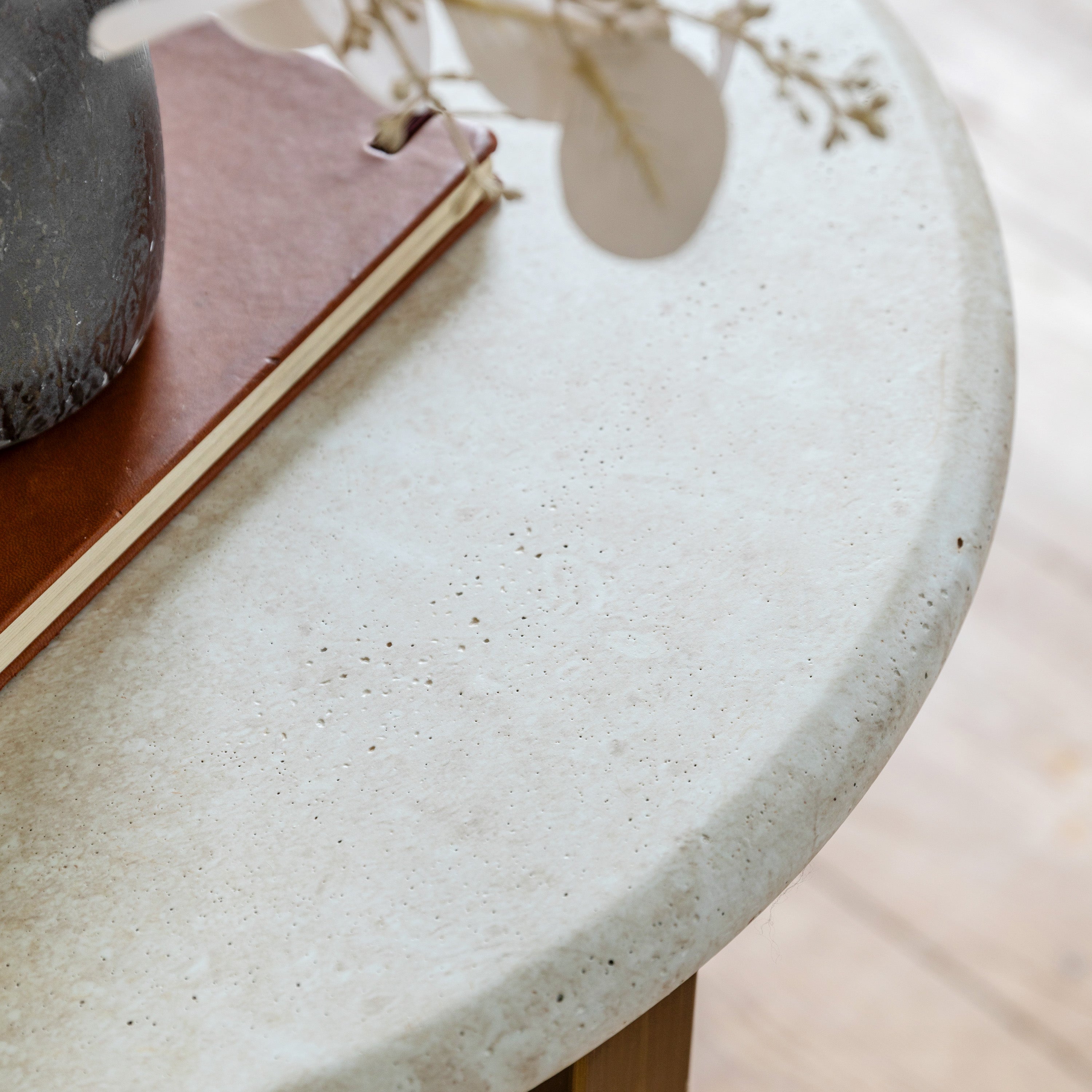 Annecy Bronze & White Concrete Round Side Table